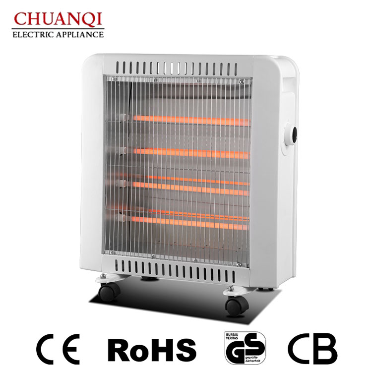 1600W 4 Σωλήνες Quartz Heater with Castors Νέο μοντέλο